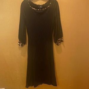 Black with leopard trimming , above knee Cavalli dress sz 40